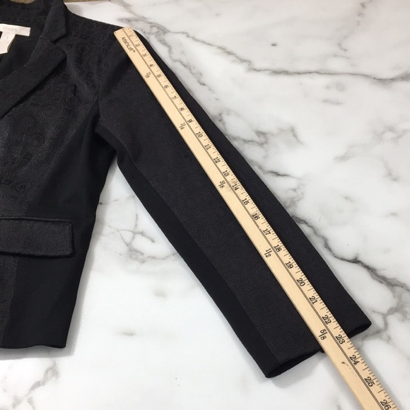 Chicos Jacket Women’s medium Black Cotton Blazer Chico’s 1 Two Button Front work - Picture 10 of 11